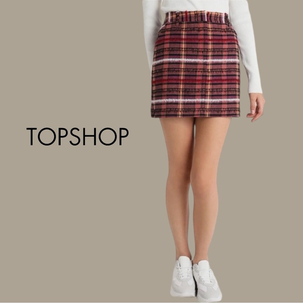 Topshop Pink Plaid Mini Skirt Size 6 NWT Y2K Preppy